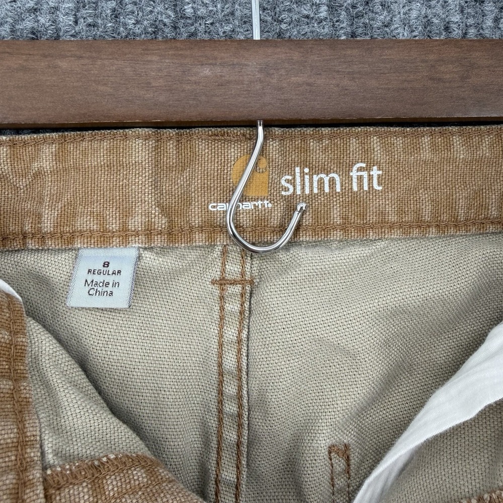 Carhartt slim fit brown duck canvas carpenter work pants women's 8R 34x30 - Picture 4 of 11